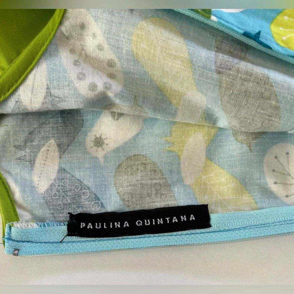 Adorable boutique Paulina Quintana size 3 dress Peter Pan collar bird print mod